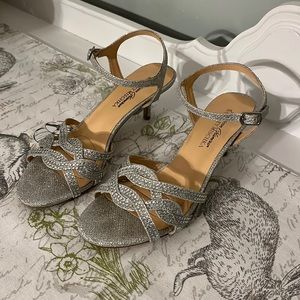 Silver Badgley Mischka heels. Size 6.5.